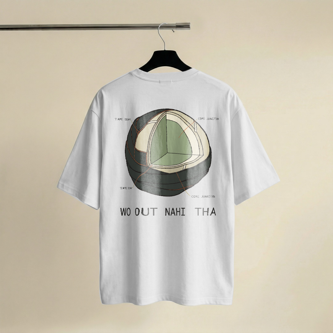 Oversized tee mockup with a cricket design