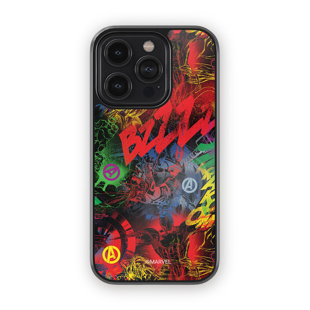 Avengers Grafitti Glass iPhone Case for iPhone 14 Pro | Macmerise