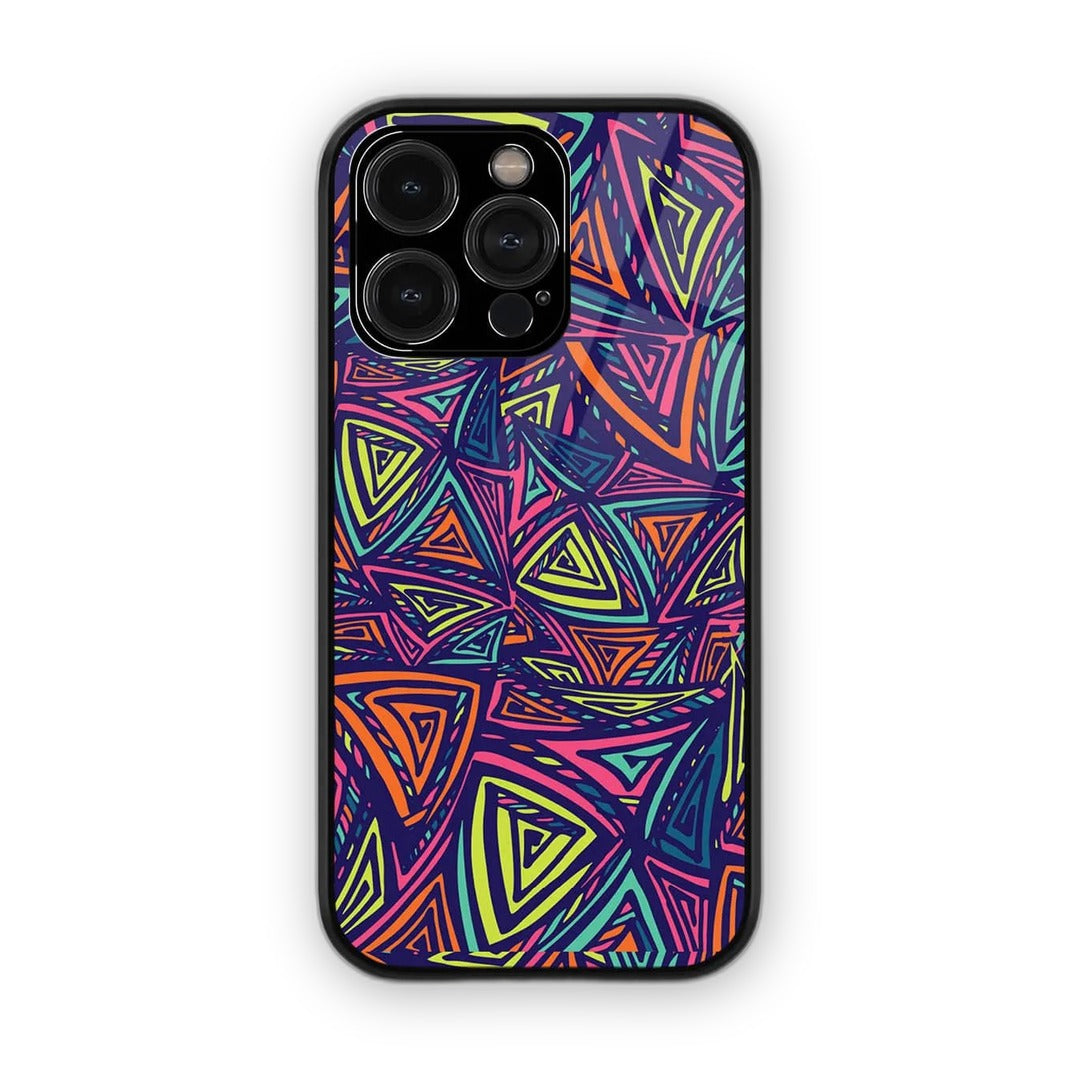 Neon Angles Glass iPhone Case for iPhone 15 Pro Max | Macmerise