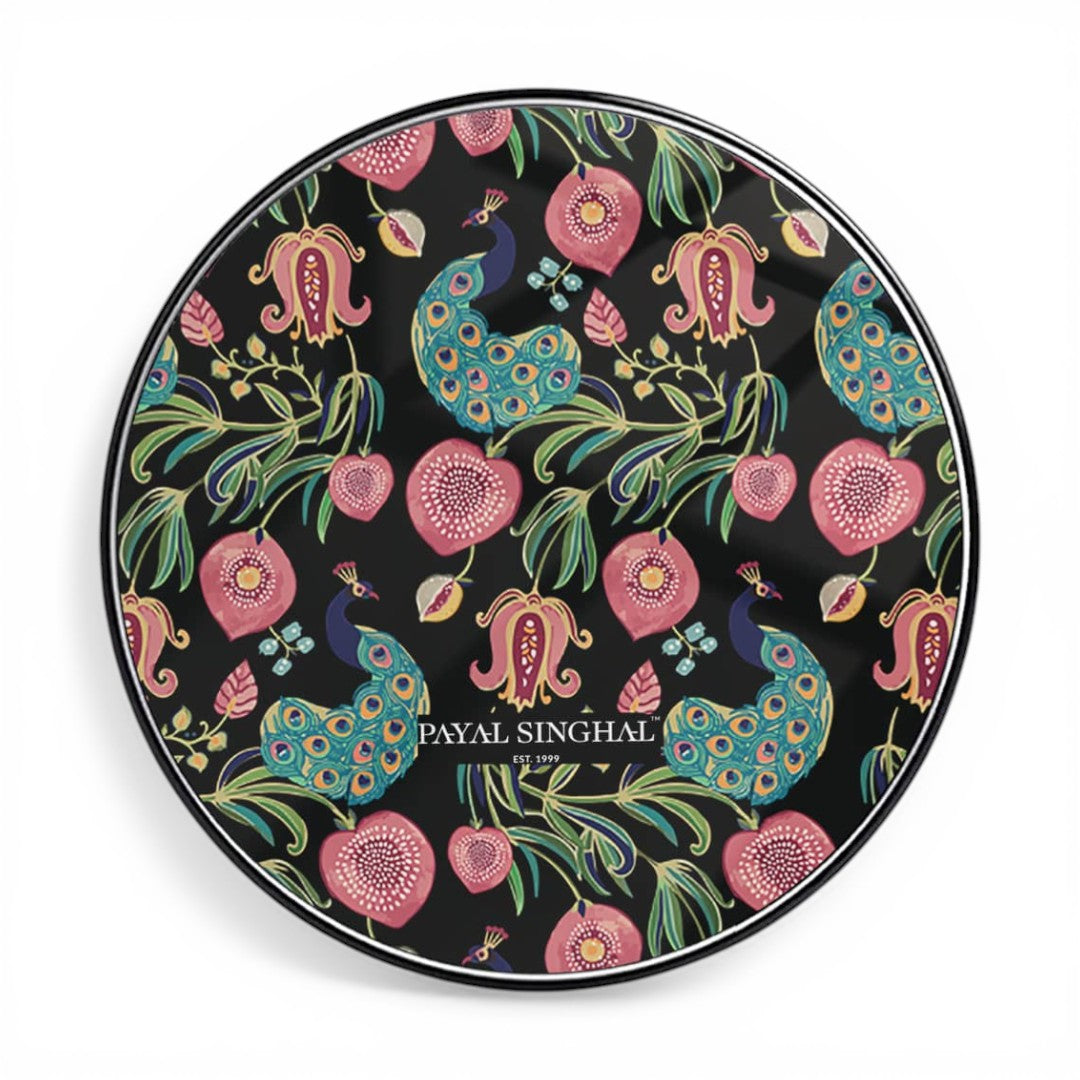 Payal Singhal Anaar and Mor Wireless Charger - 15W Black - front view | Macmerise