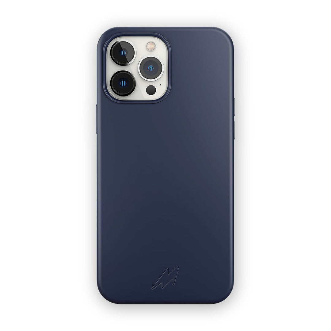 Basics iPhone 13 Pro Max Silicone Case Midnight Blue - front view | Macmerise