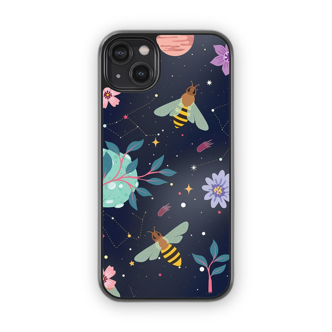 Space Bees Glass iPhone Case for iPhone 14 Plus | Macmerise