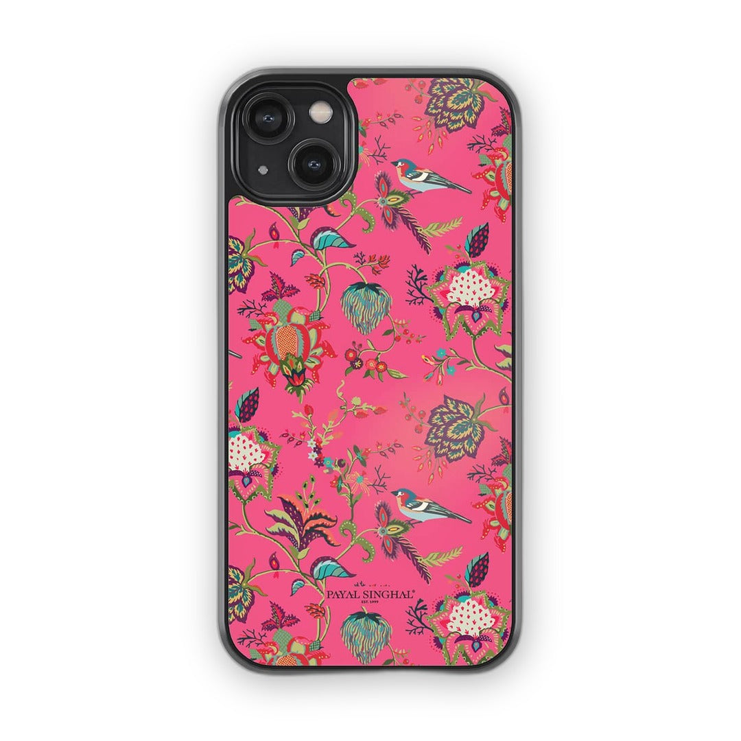 Payal Singhal Chidiya Pink Glass iPhone Case for iPhone 14 Plus | Macmerise
