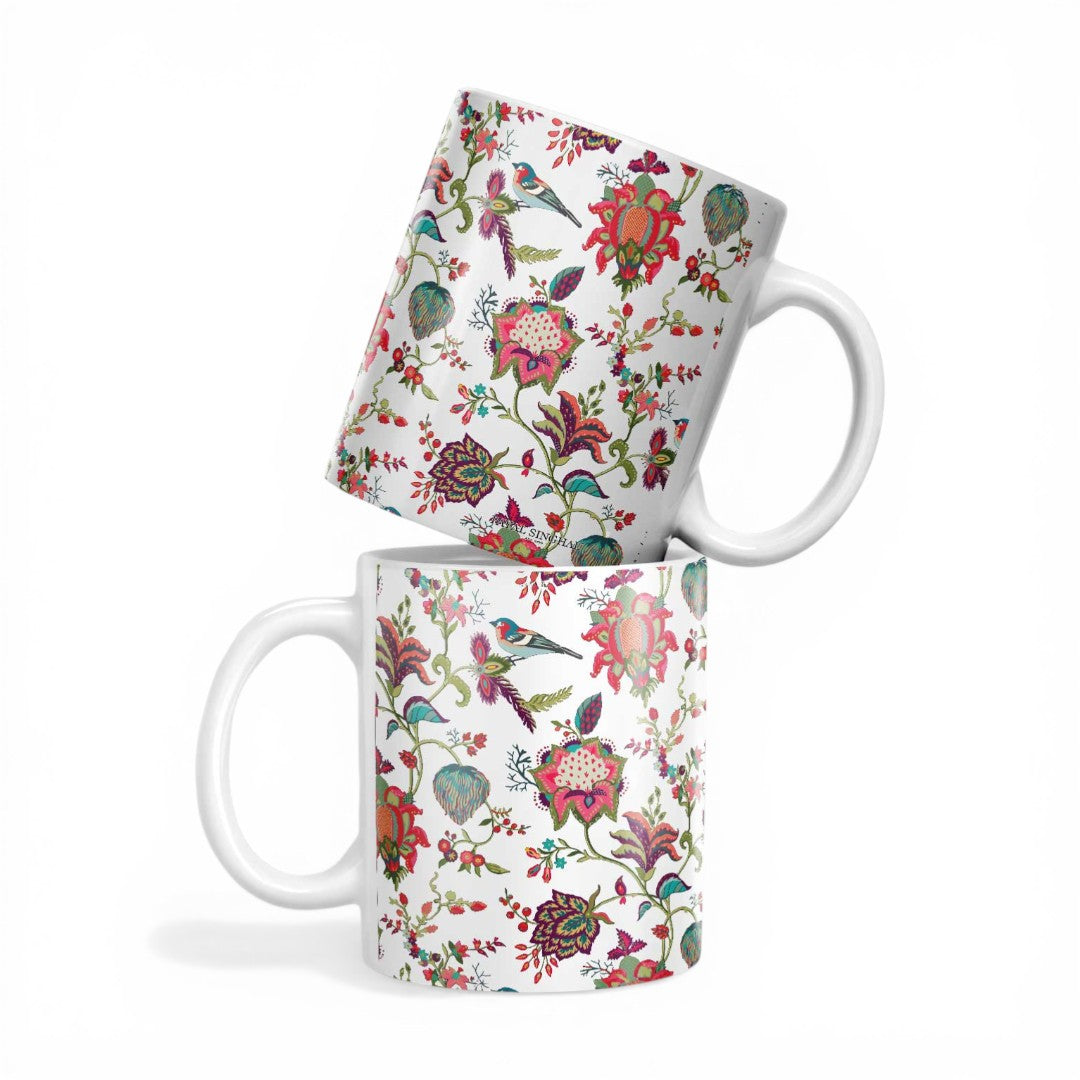 Payal Singhal Chidiya Coffee Mug White - front view | Macmerise