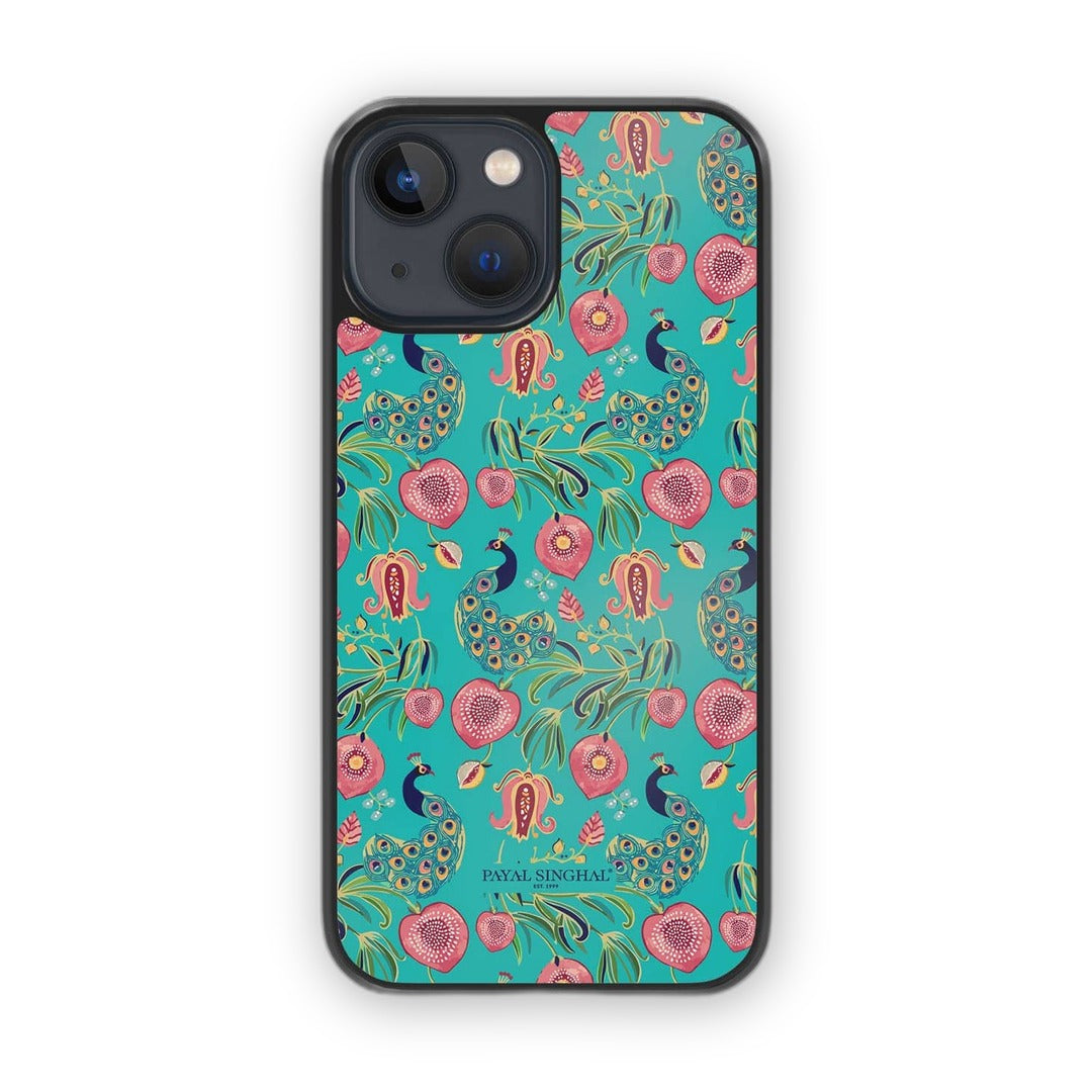 Payal Singhal Anaar and Mor iPhone 13 Cover Teal - front view | Macmerise