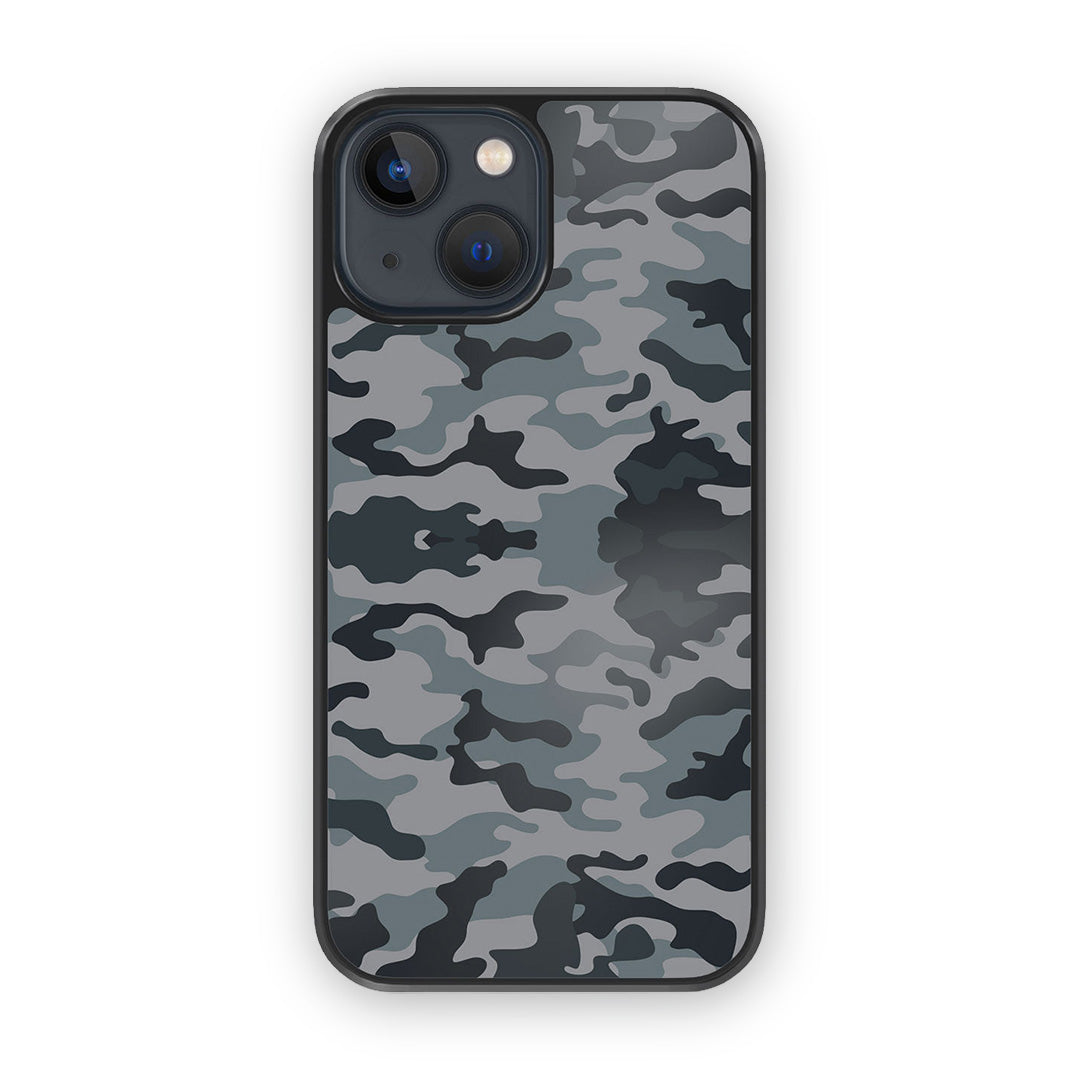Camo iPhone 13 Mini Cover Gun Metal - front view | Macmerise