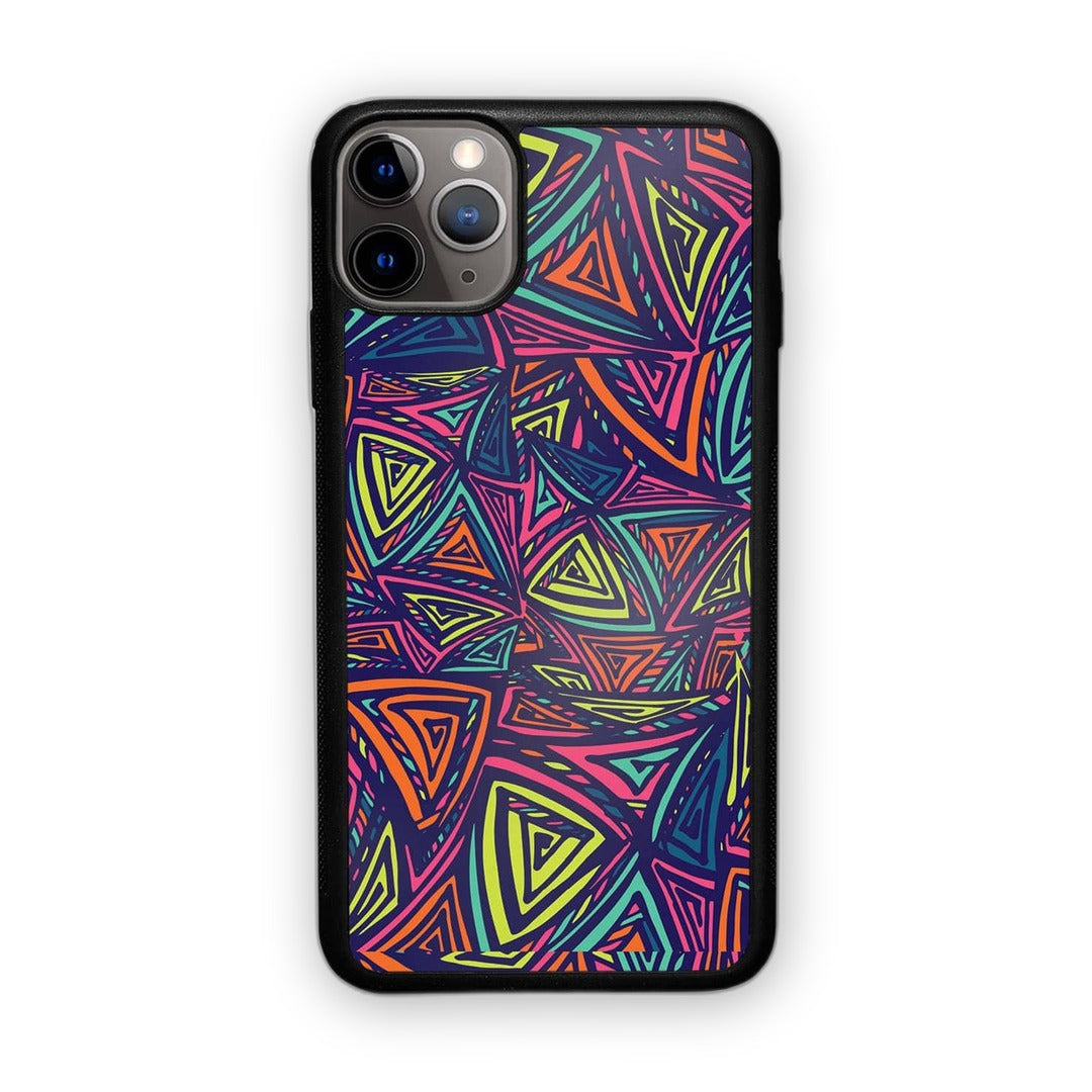 Neon Angles Glass iPhone Case for iPhone 11 Pro Max | Macmerise