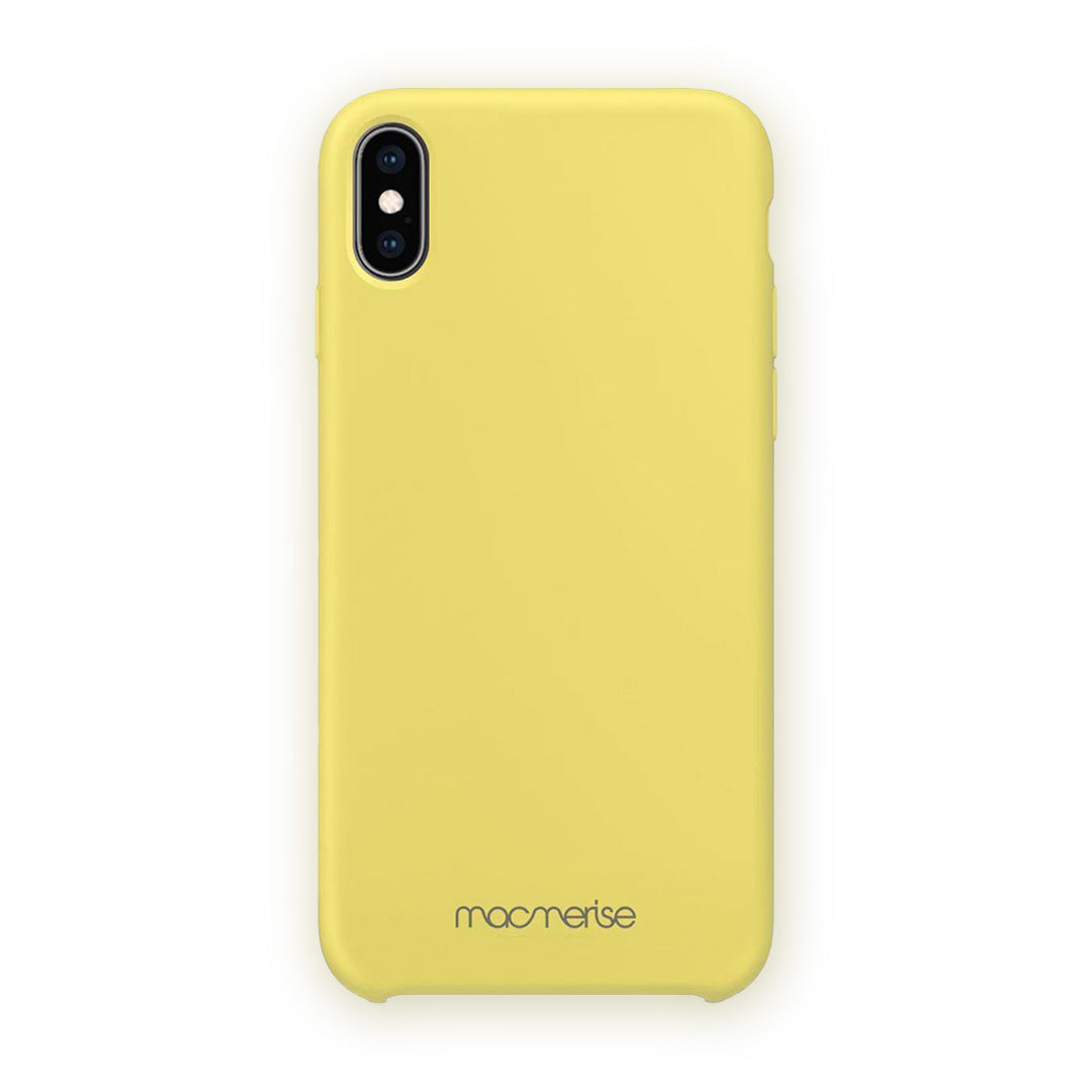 Basics iPhone XS Max Silicone Case Yellow - front view | Macmerise