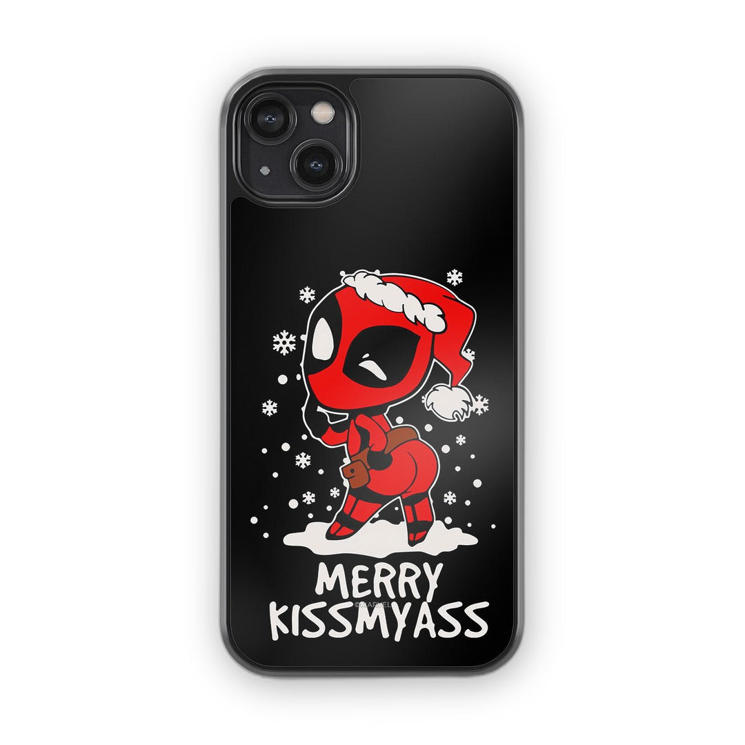 Merry Deadpool Glass iPhone Case for iPhone 14 Plus | Macmerise