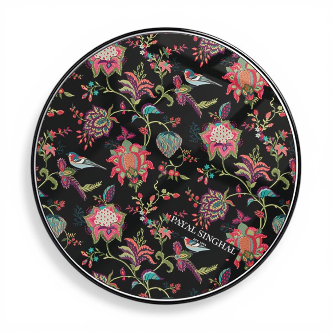 Payal Singhal Chidiya Black Wireless Charger 15w Glass | Macmerise