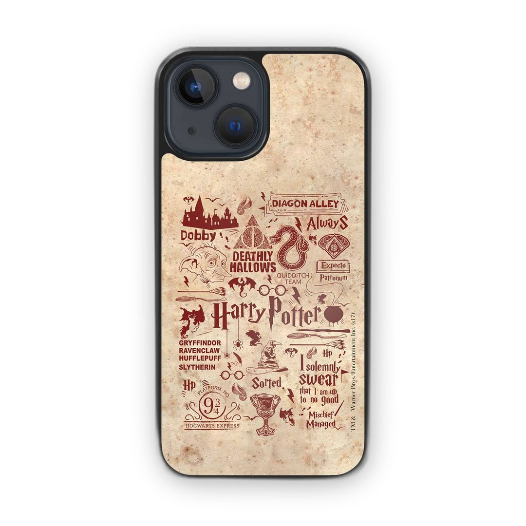 Harry Potter Infographic iPhone 13 Mini Cover Red - front view | Macmerise