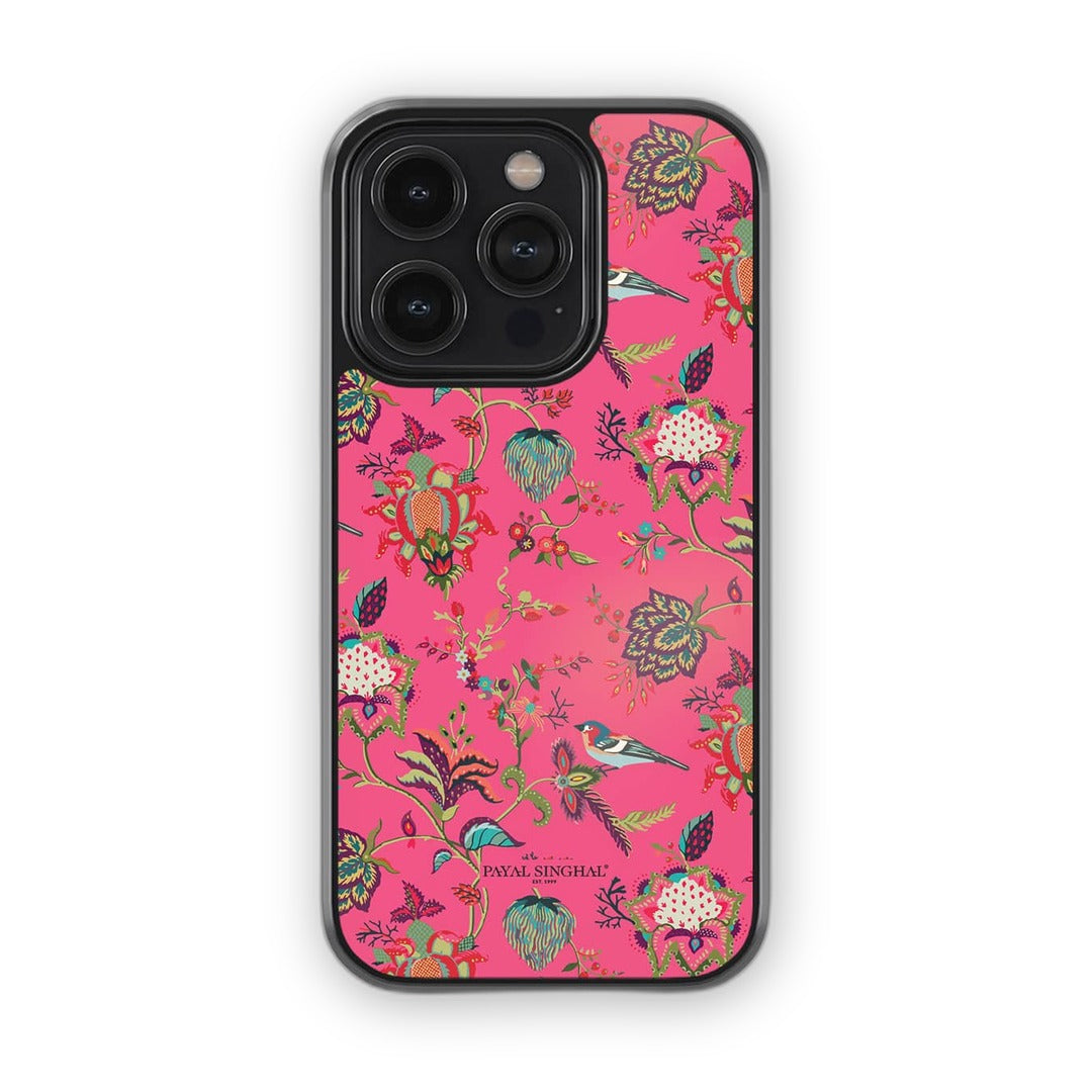 Payal Singhal Chidiya Pink Glass iPhone Case for iPhone 14 Pro | Macmerise