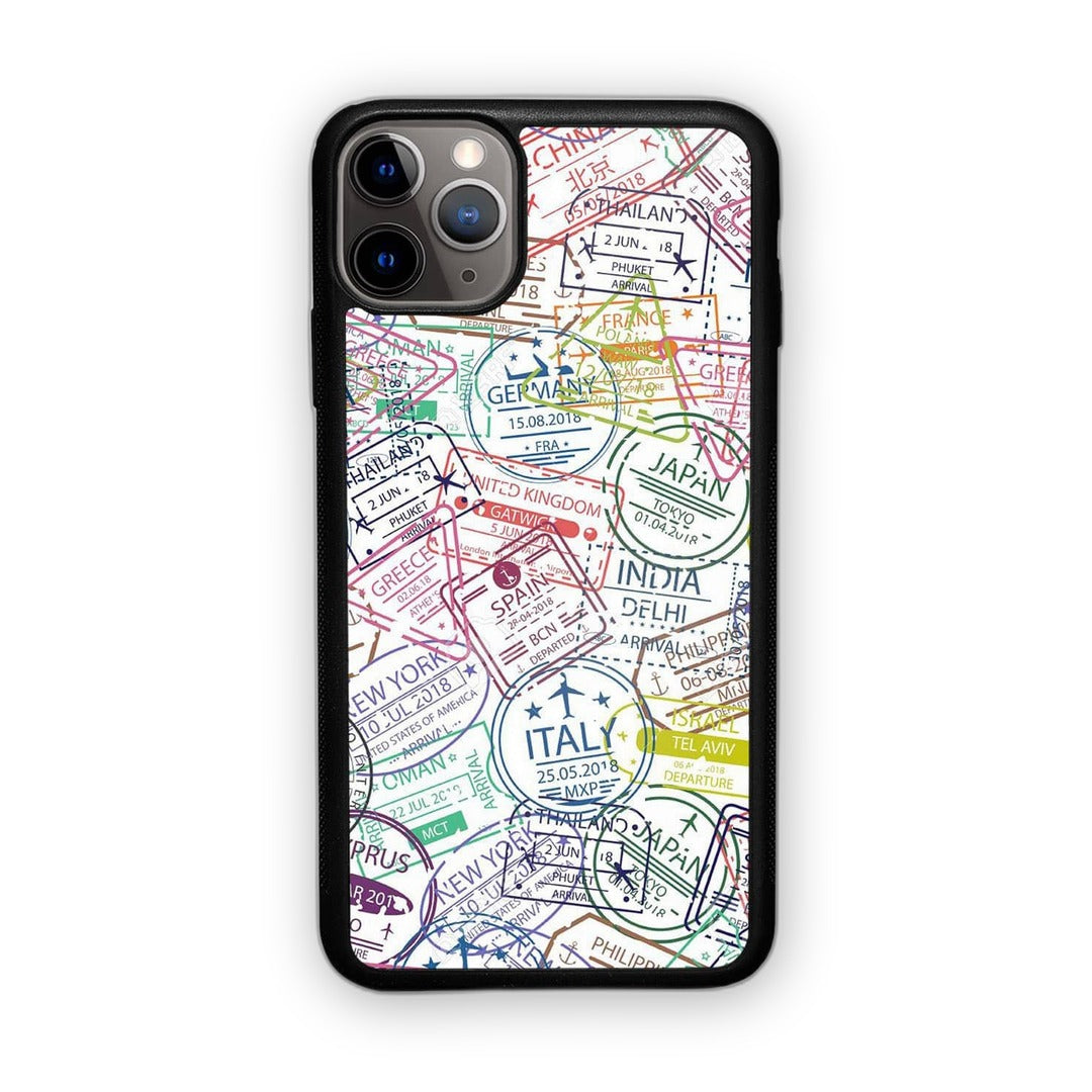 Immigration Stamps White Glass iPhone Case for iPhone 11 Pro | Macmerise