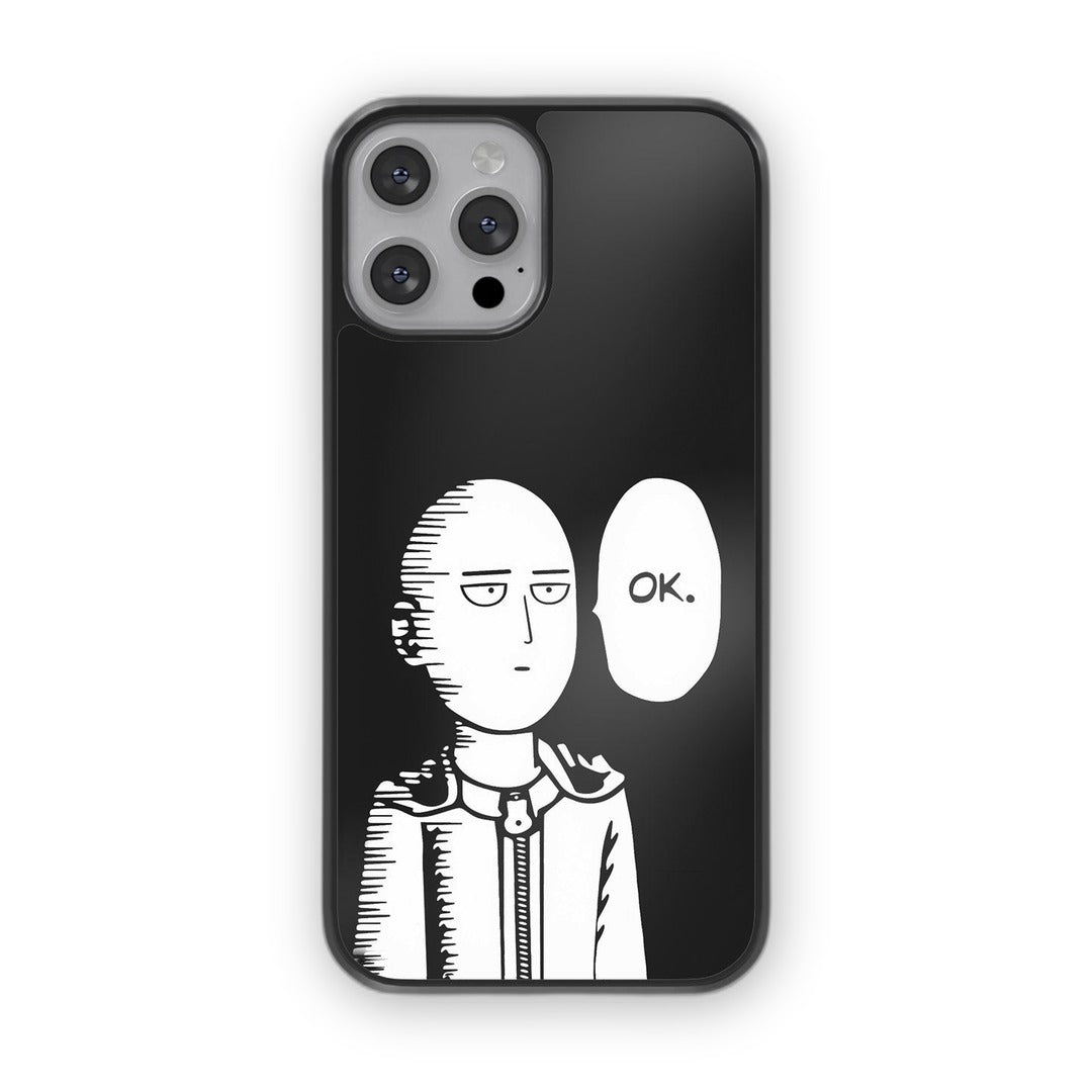 Saitama Not Impressed Glass iPhone Case for iPhone 13 Pro | Macmerise