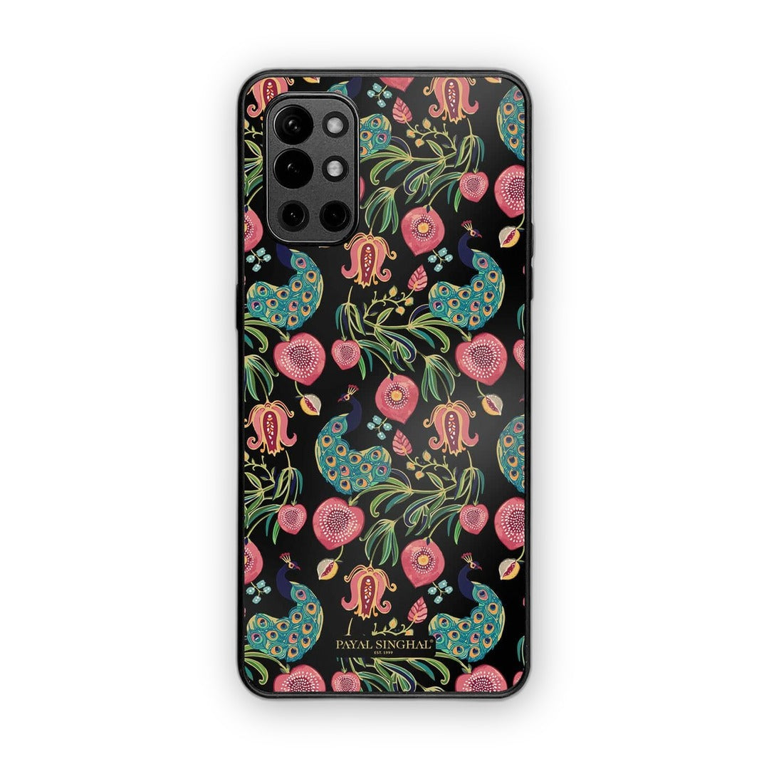 Payal Singhal Anaar and Mor Black Phone Case for OnePlus 9r Bumper | Macmerise