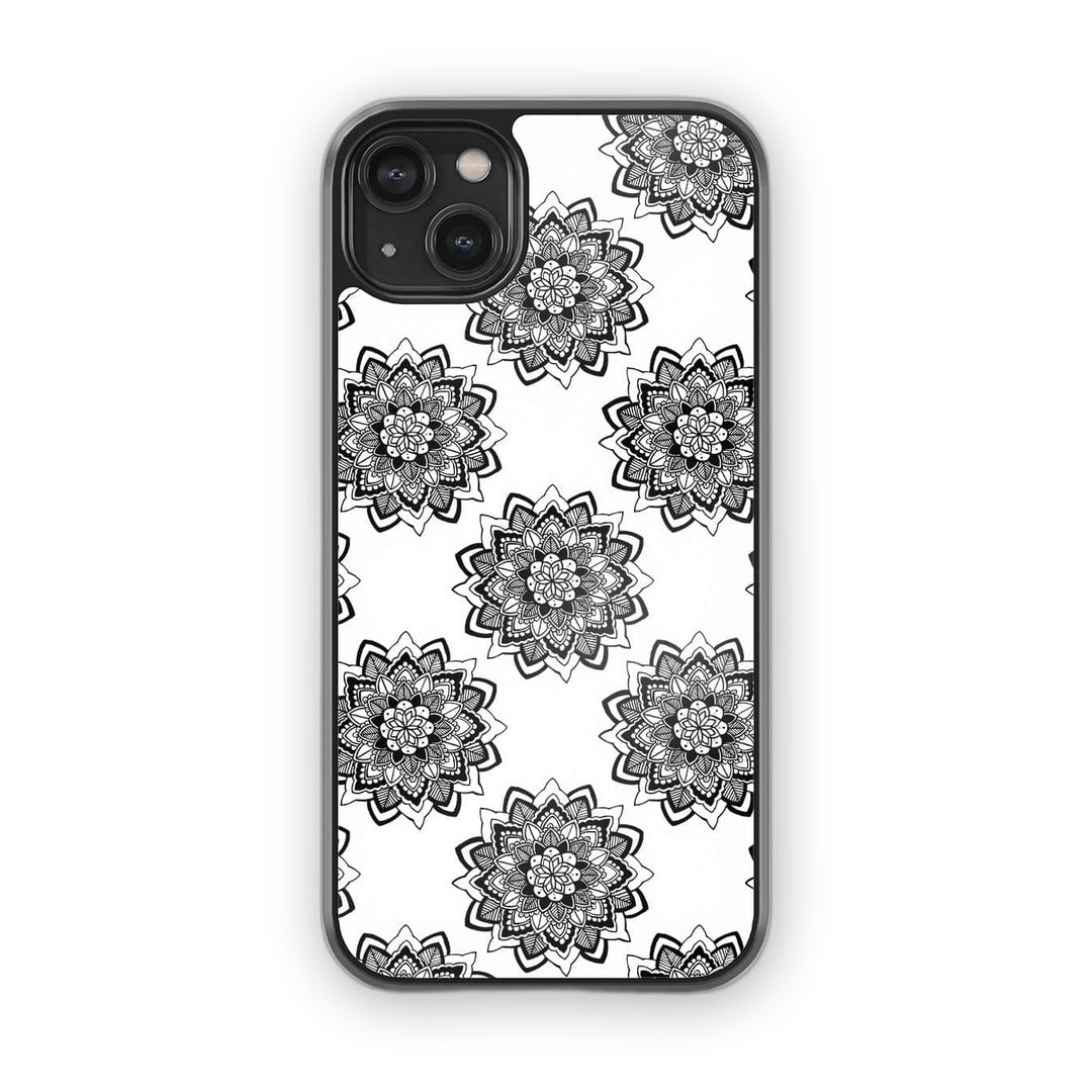 Mandala Black Glass iPhone Case for iPhone 14 Plus | Macmerise