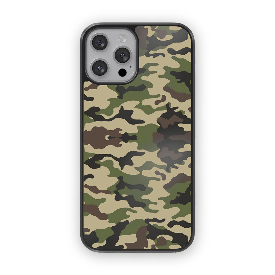 Camo Army Green Glass iPhone Case for iPhone 13 Pro Max | Macmerise