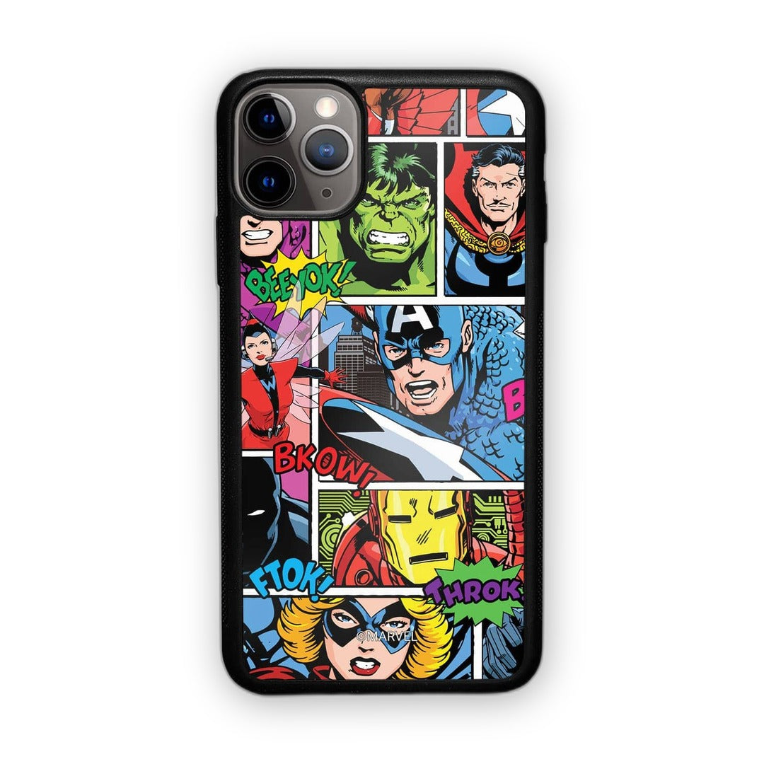 Comic Superheroes Mashup Glass iPhone Case for iPhone 11 Pro Max | Macmerise