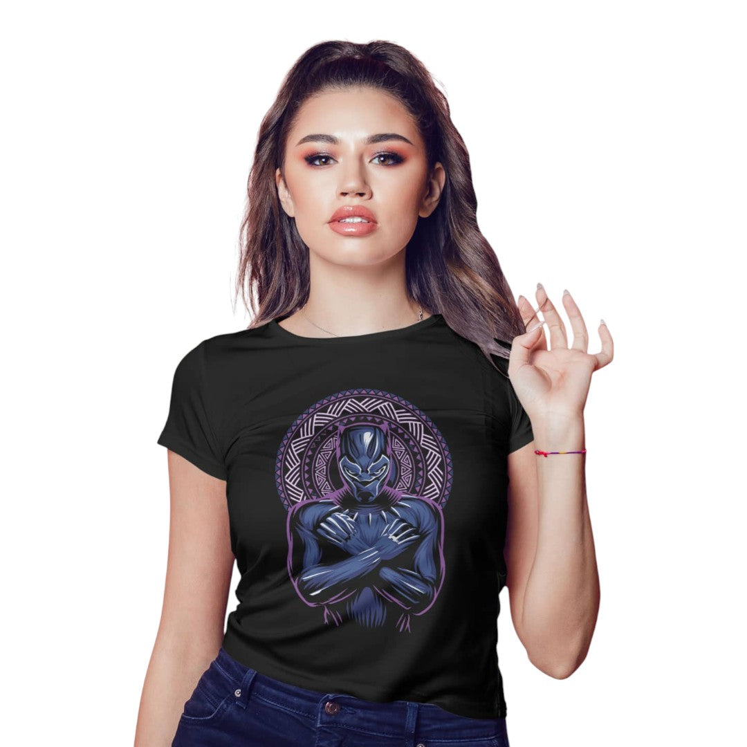 Marvel King of Wakanda Black T-Shirt - front view | Macmerise