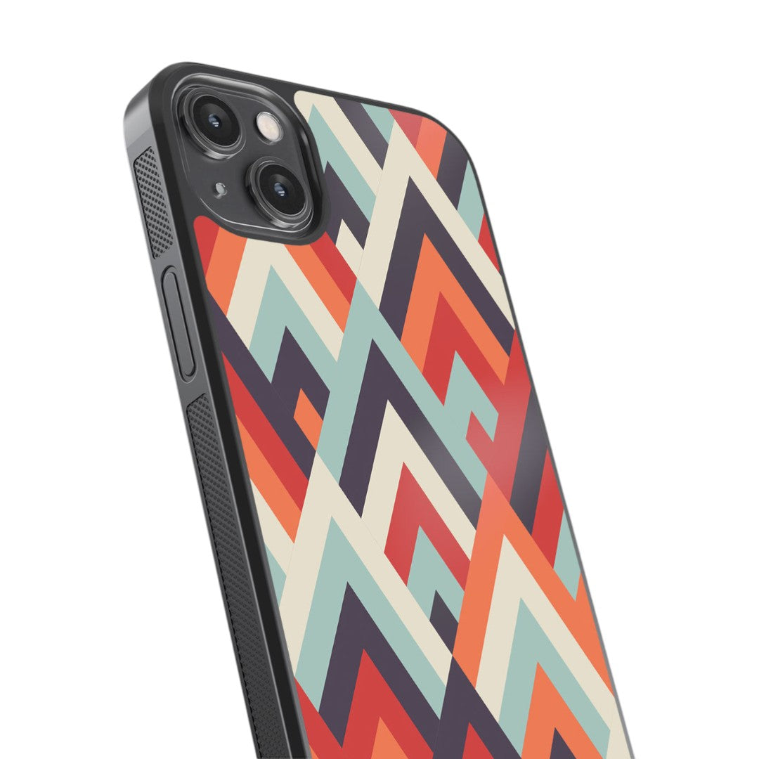 Symmetric Chevron Glass iPhone Case for iPhone 14 Plus | Macmerise