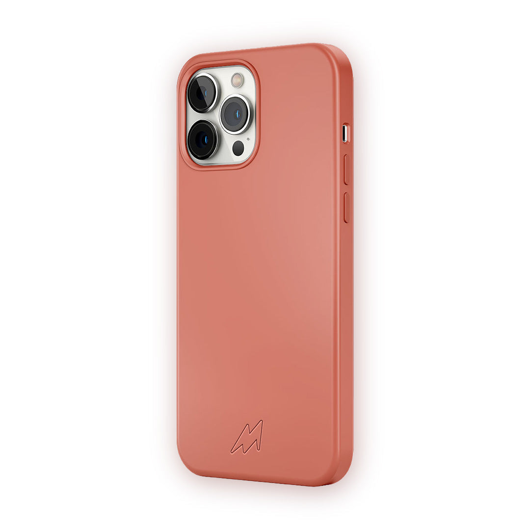 Basics iPhone 13 Pro Max Silicone Case Orange - back view | Macmerise