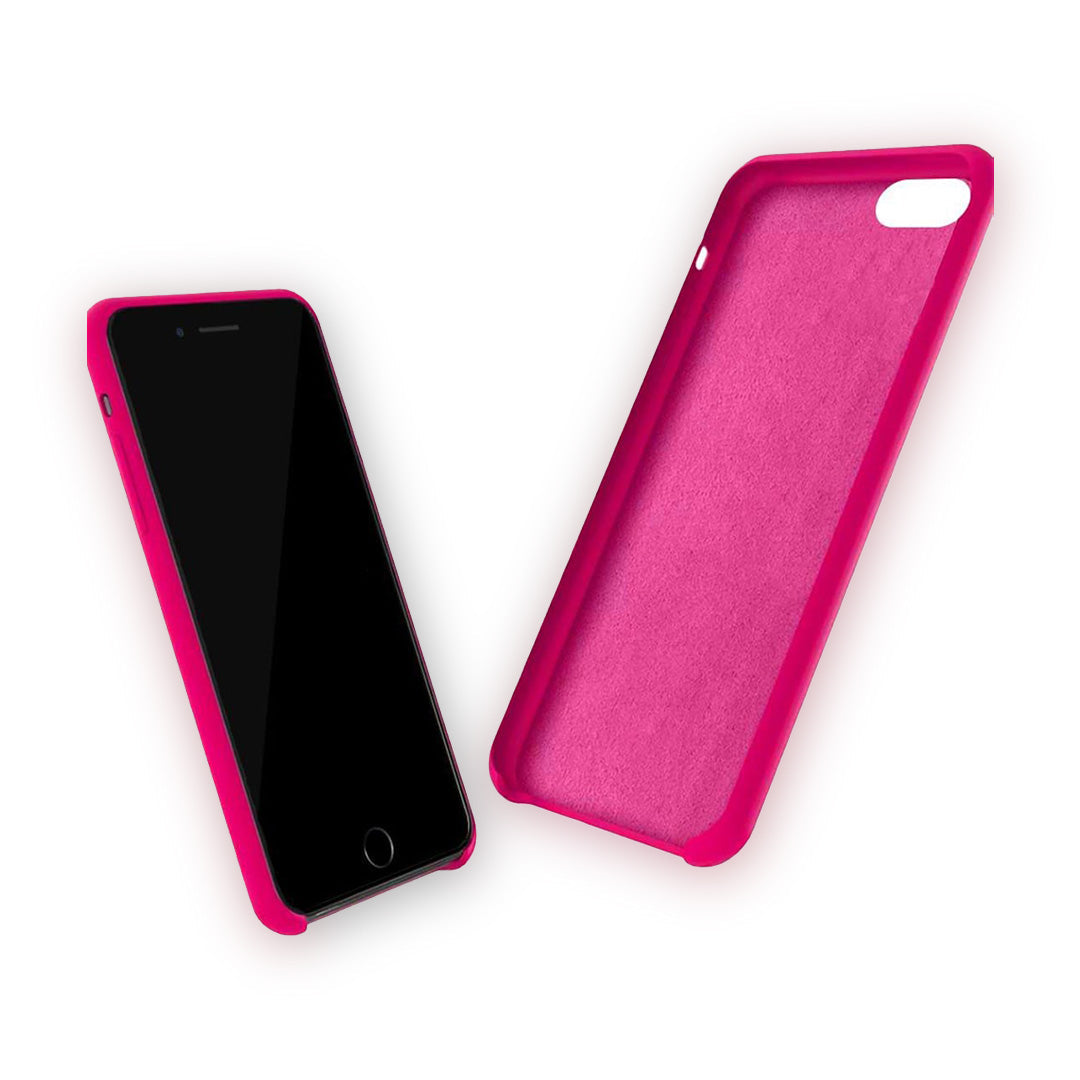 Basics iPhone 7 Silicone Case Fuschia Pink - back view | Macmerise