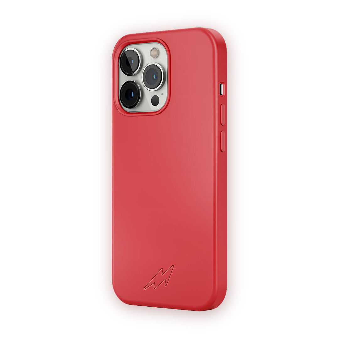 Basics iPhone 13 Pro Silicone Case Red - back view | Macmerise