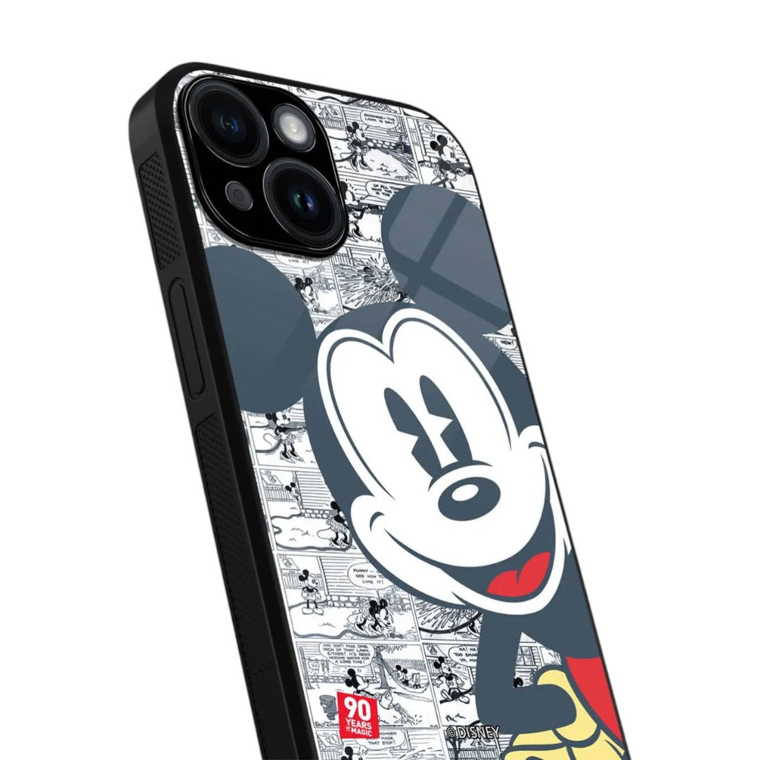 Mickey Comic Strip Glass iPhone Case for iPhone 15 | Macmerise