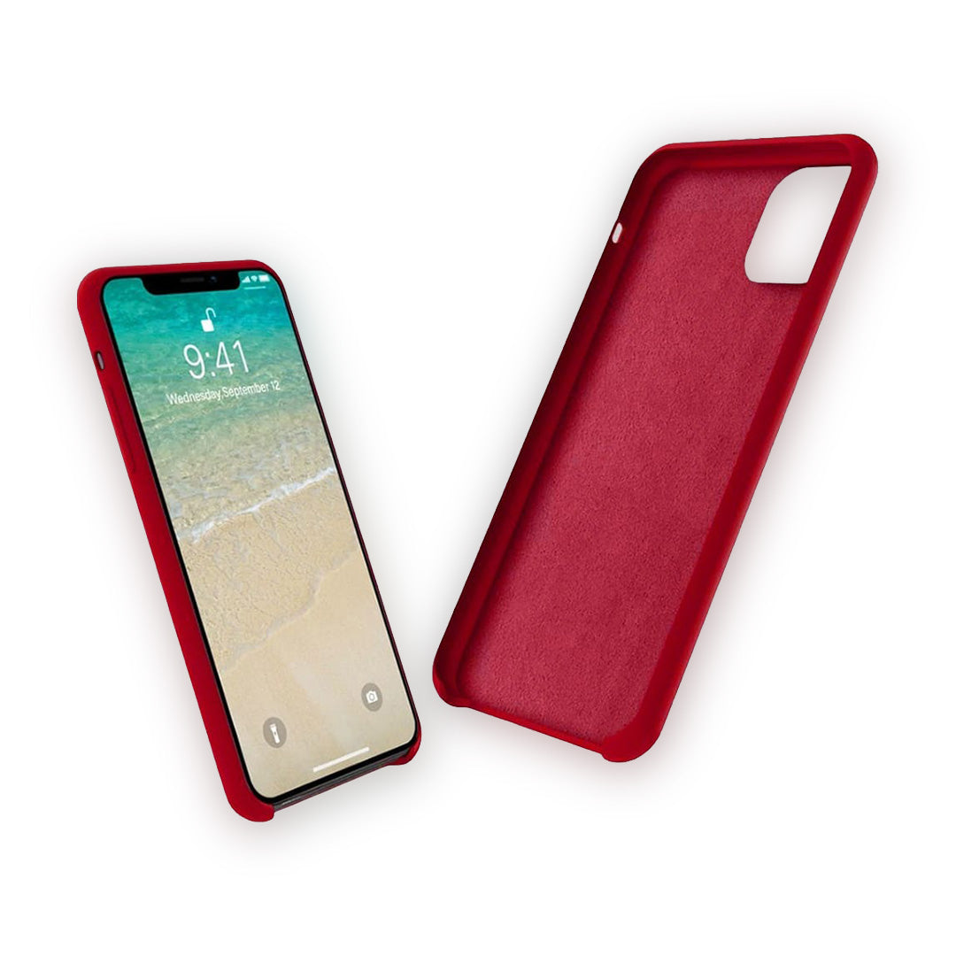 Basics iPhone 13 Pro Max Silicone Case Red - back view | Macmerise