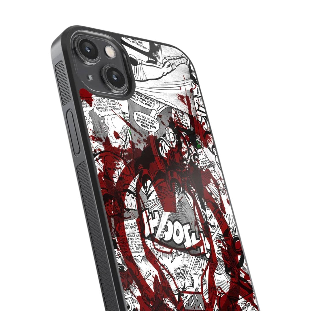 Splash Out Iron Man Glass iPhone Case for iPhone 14 Plus | Macmerise
