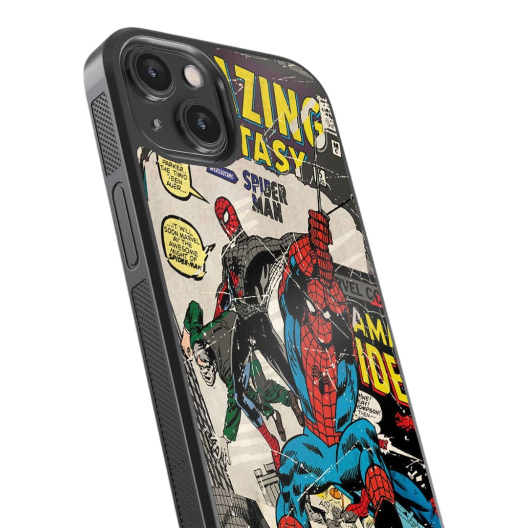 Comic Spidey Glass iPhone Case for iPhone 14 | Macmerise