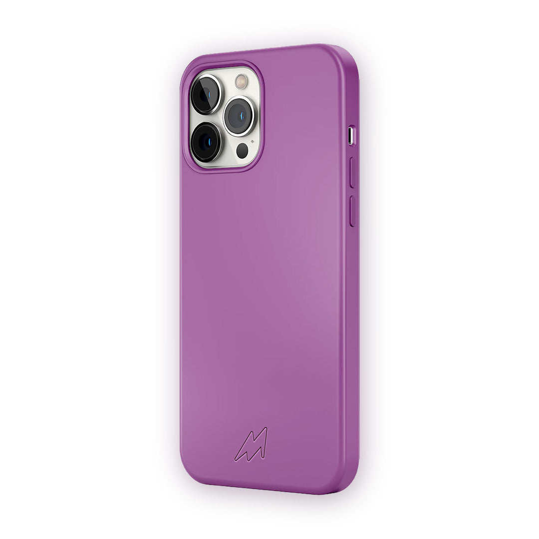 Basics iPhone 13 Pro Max Silicone Case Purple - back view | Macmerise