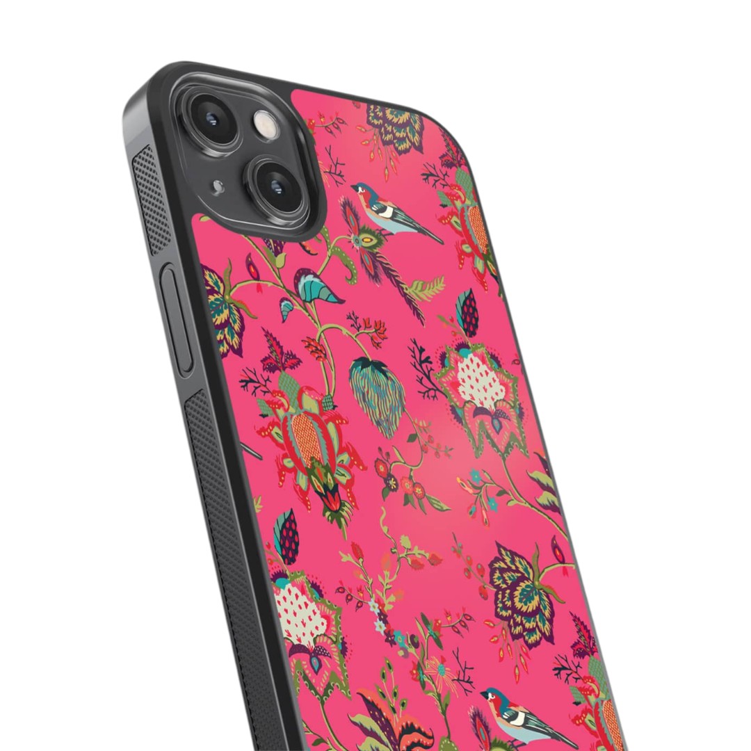 Payal Singhal Chidiya Pink Glass iPhone Case for iPhone 14 Plus | Macmerise