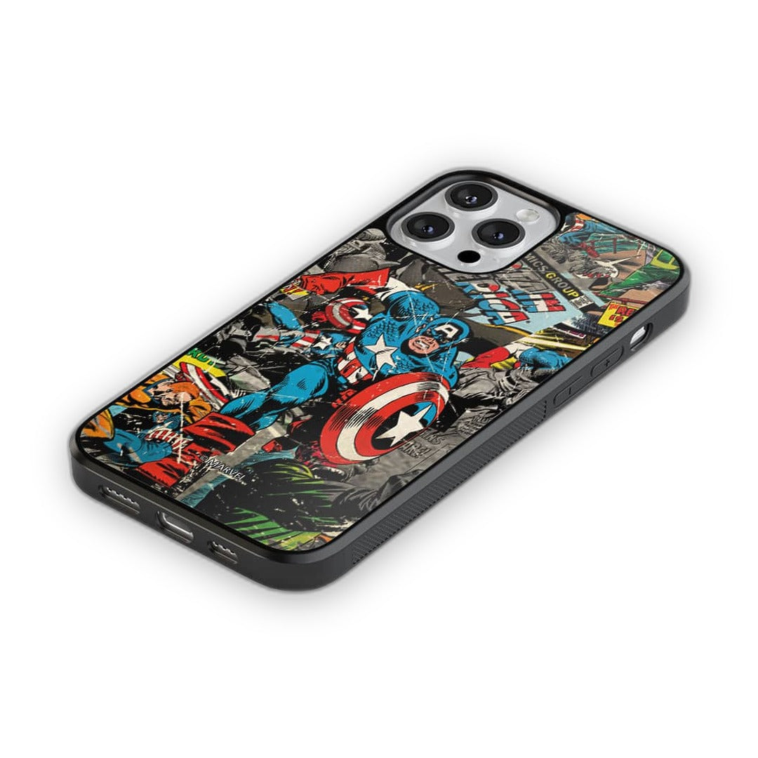 Comic Captain America Glass iPhone Case for iPhone 13 Pro | Macmerise