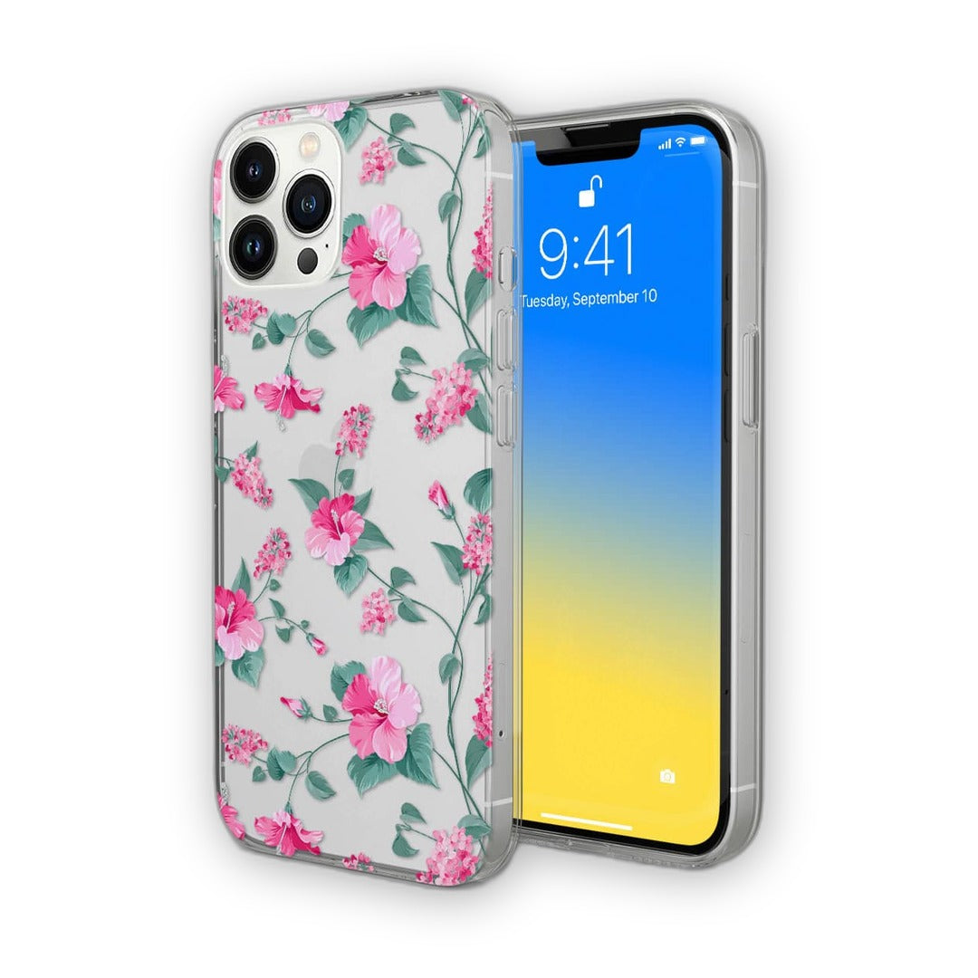 Sk Hibiscus Blush Glass iPhone Case for iPhone 13 Pro | Macmerise