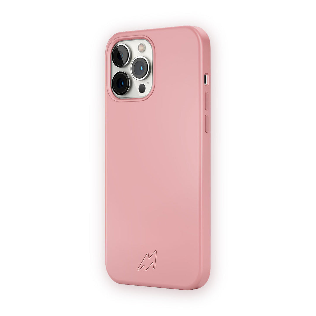 Basics Glass iPhone Case for iPhone 13 Pro Max Silicone Baby Pink | Macmerise
