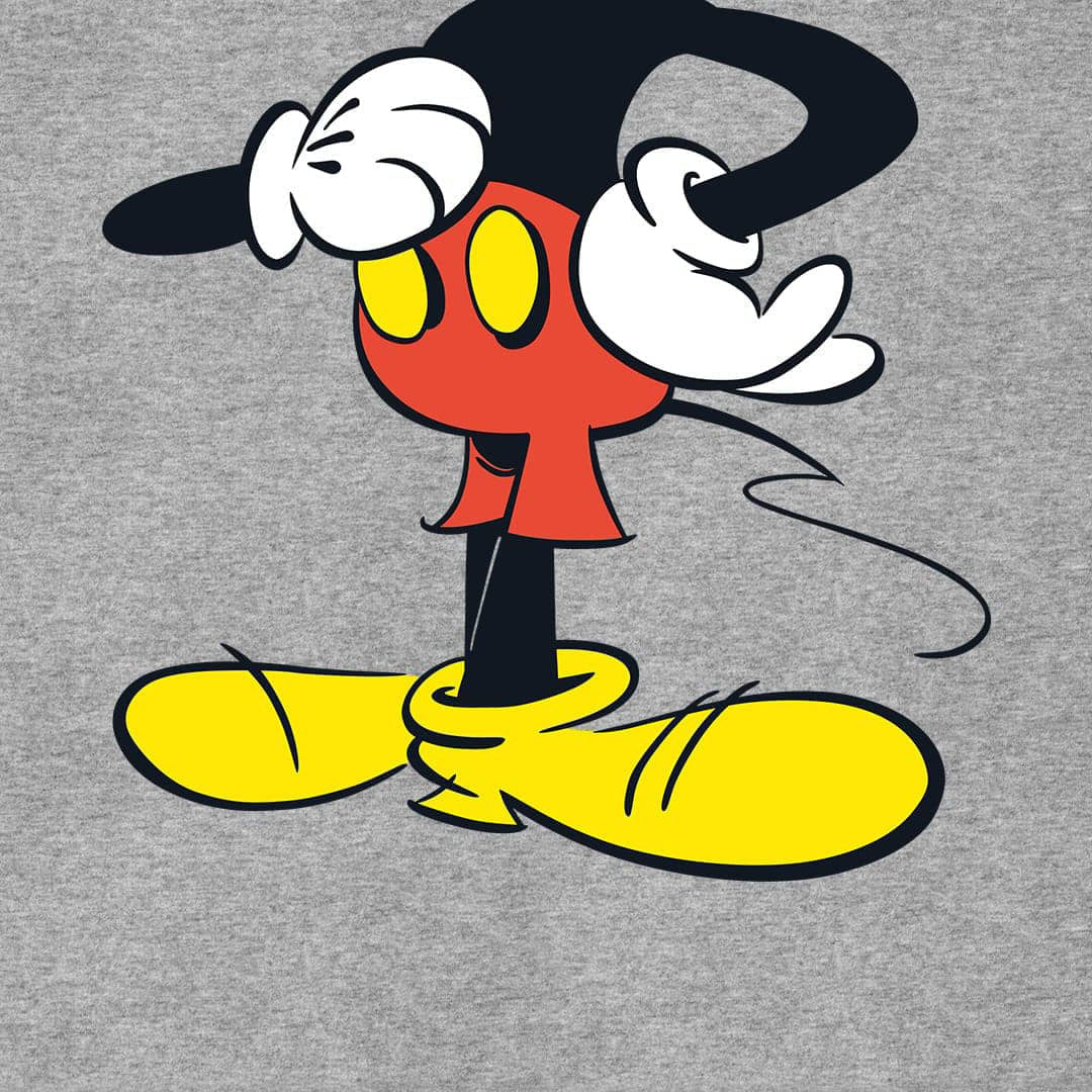 Disney Mickey Body Grey Melange T-Shirt - back view | Macmerise