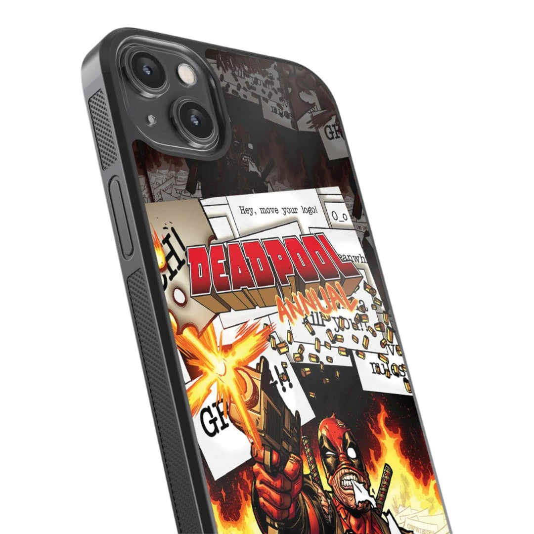 Comic Deadpool Glass iPhone Case for iPhone 14 Plus | Macmerise