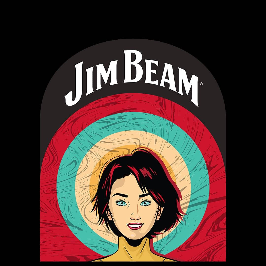 Jim Beam Character Black T-Shirt - back view | Macmerise