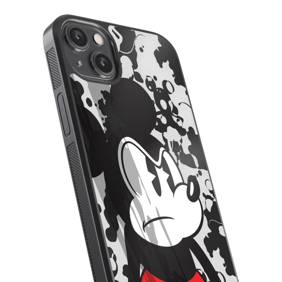 Grumpy Mickey Glass iPhone Case for iPhone 14 Plus | Macmerise