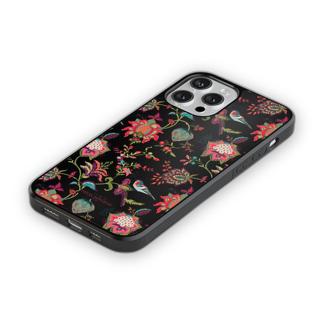 Payal Singhal Chidiya Black Glass iPhone Case for iPhone 13 Pro Max | Macmerise