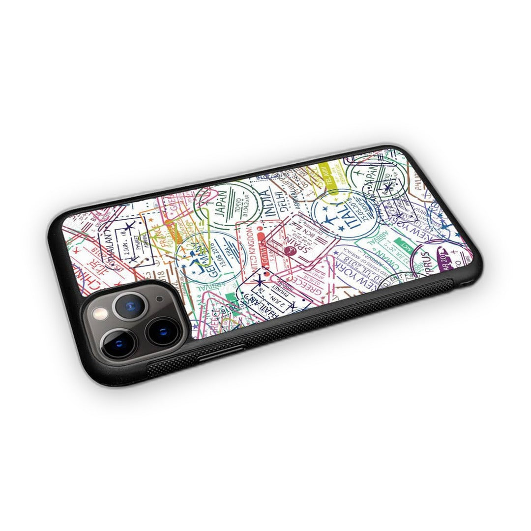 Immigration Stamps White Glass iPhone Case for iPhone 11 Pro | Macmerise