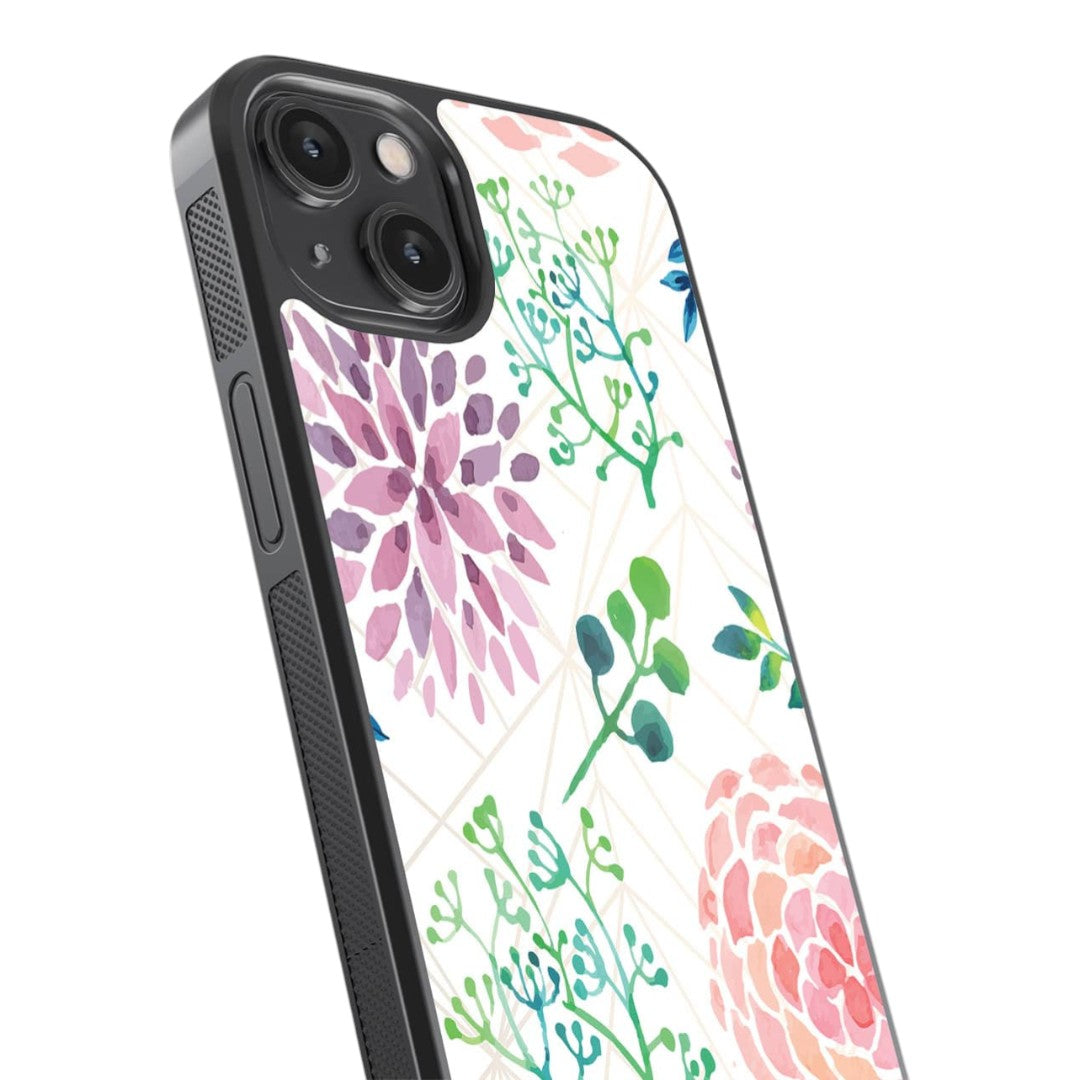 Ferns and Flowers Glass iPhone Case for iPhone 14 | Macmerise