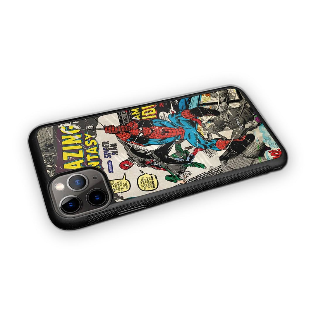 Comic Spidey Glass iPhone Case for iPhone 11 Pro | Macmerise