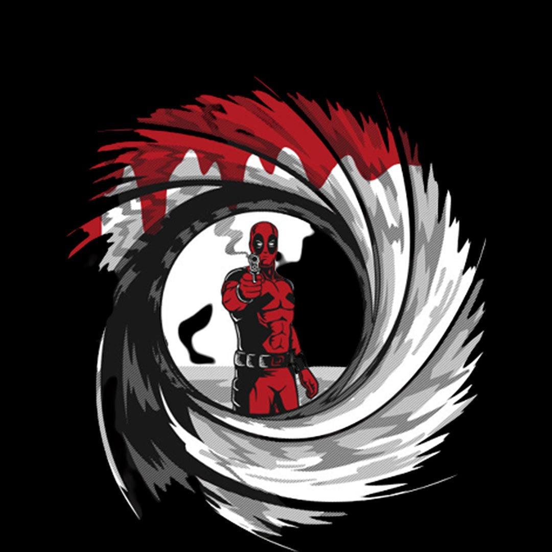 Marvel Golden Eye Deadpool Black T-Shirt - back view | Macmerise