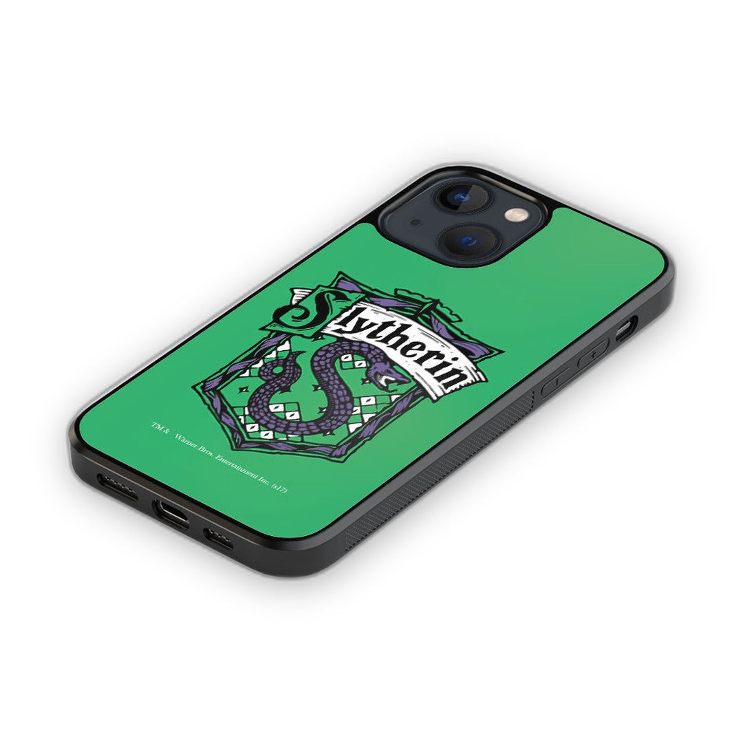 Crest Slytherin Glass iPhone Case for iPhone 13 Mini | Macmerise