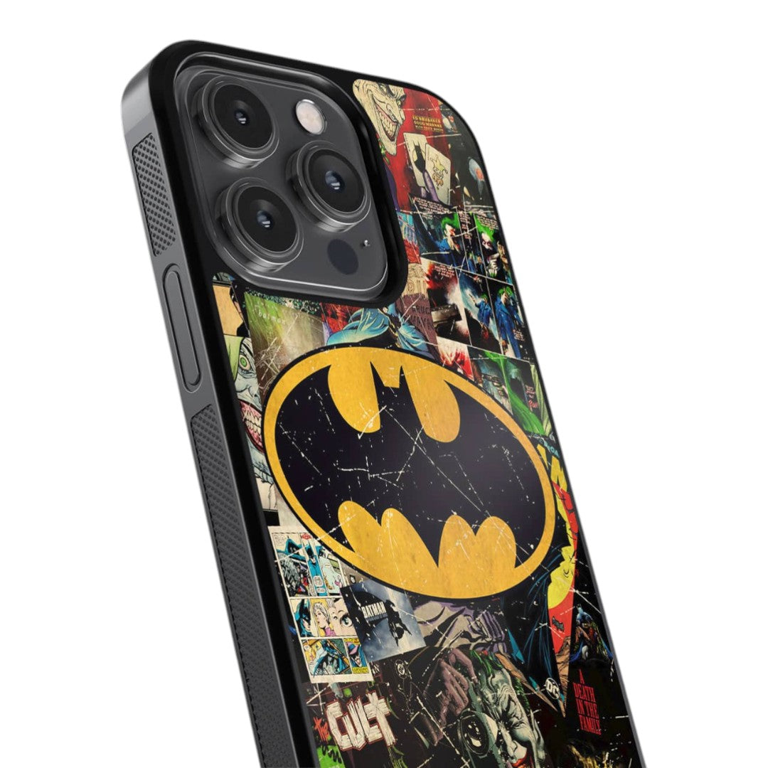 Comic Bat Glass iPhone Case for iPhone 14 Pro | Macmerise