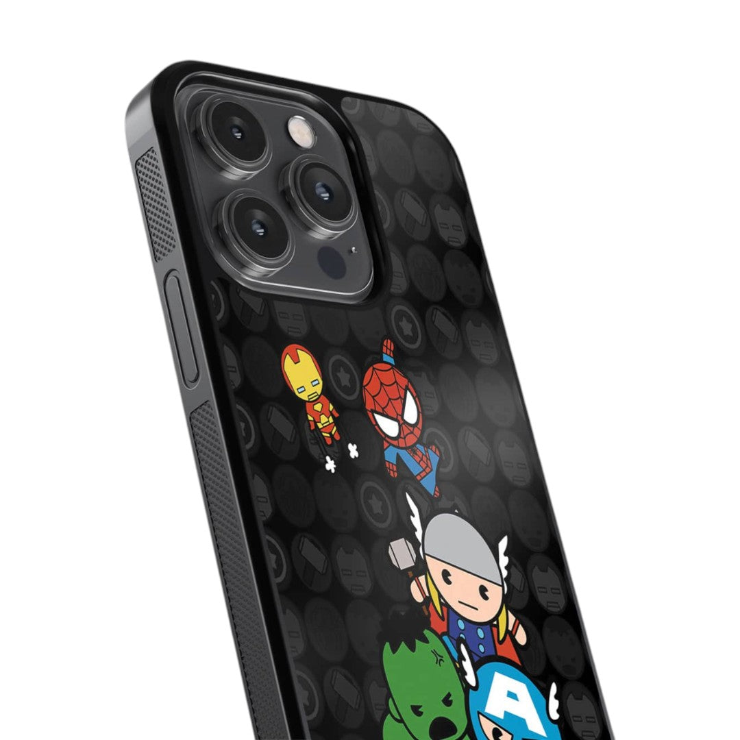 Kawaii Marvel Comics Glass iPhone Case for iPhone 14 Pro | Macmerise