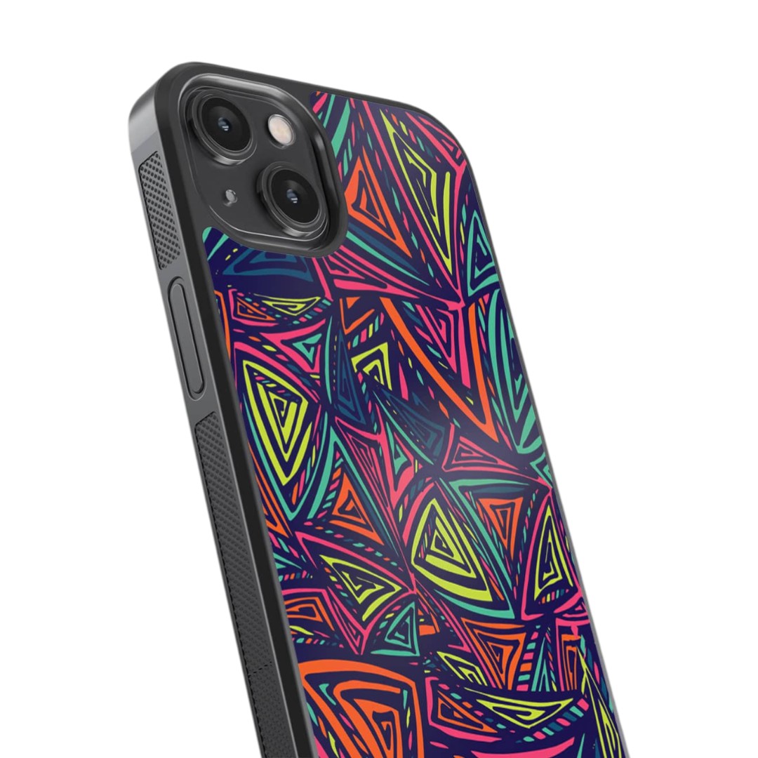 Neon Angles Glass iPhone Case for iPhone 14 | Macmerise