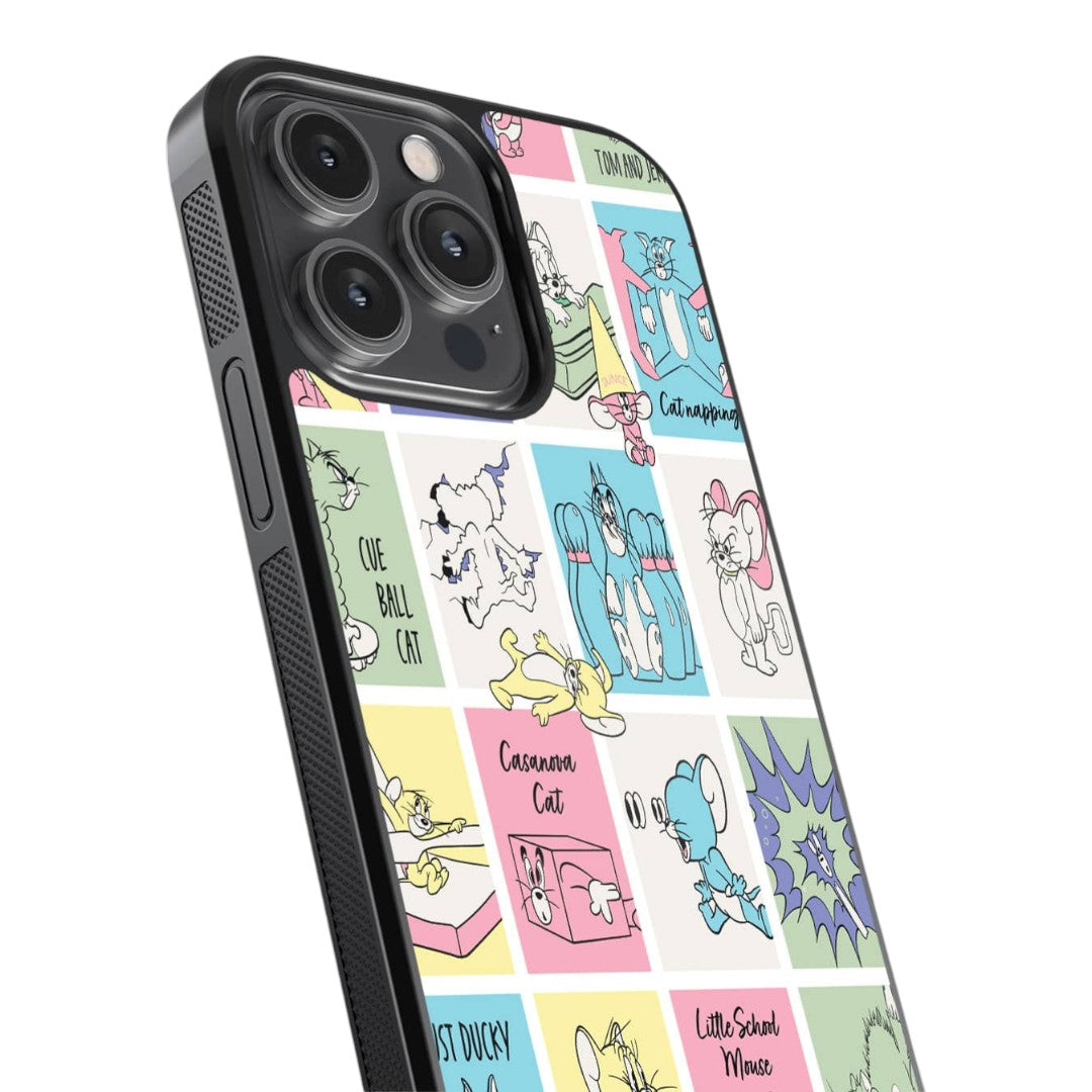 Cat Chase Glass iPhone Case for iPhone 14 Pro Max | Macmerise